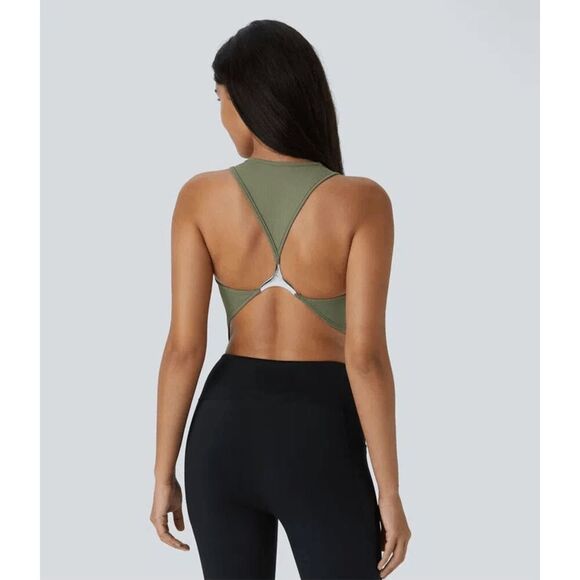 NWT Size Med Halara Backless Decorative Medal Yoga Tank Top - Picture 2 of 2